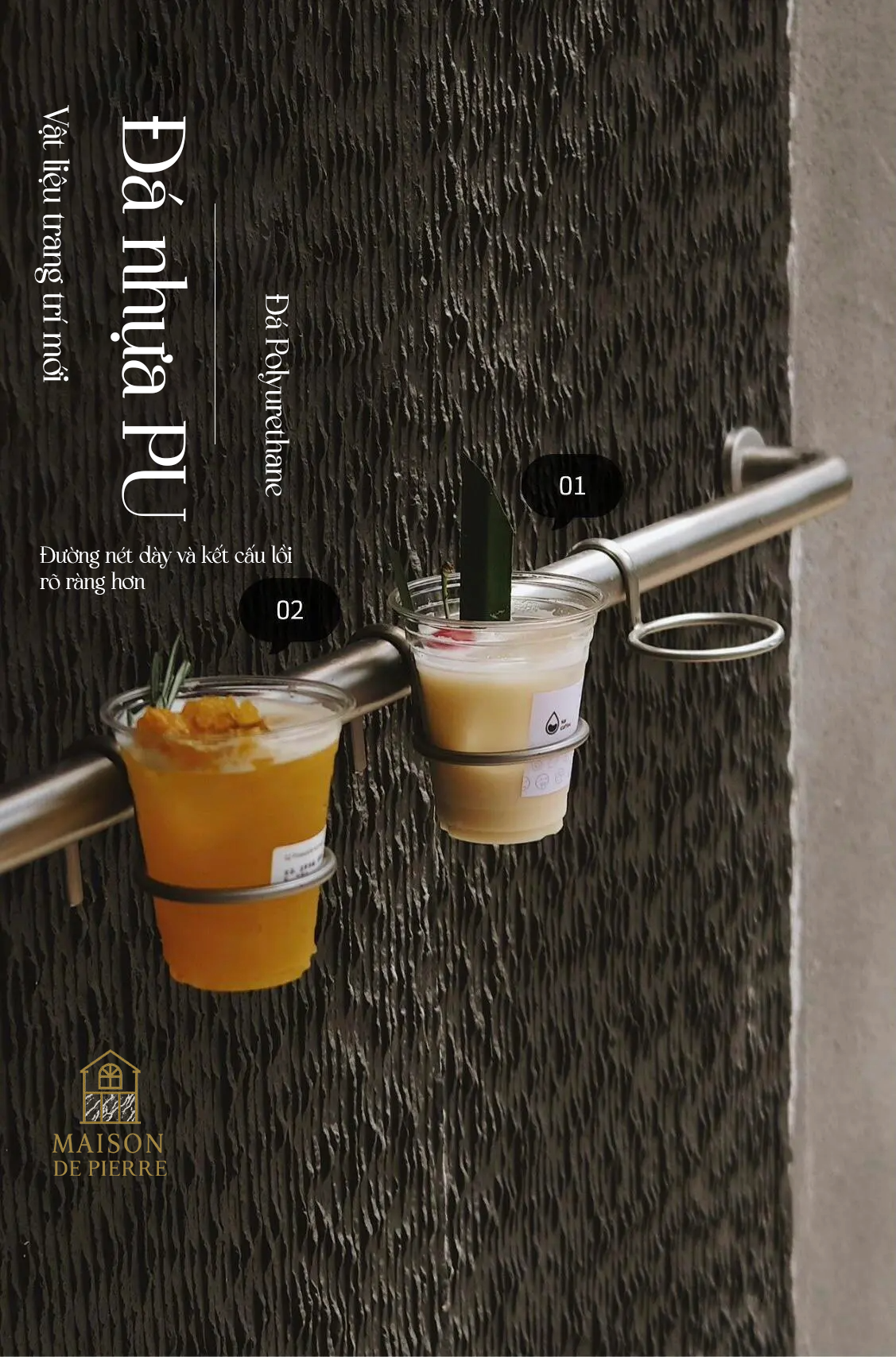 Đá texture chảy nước
